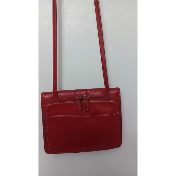 Vintage Red Leather Crossbody Wallet Purse by Fossil Bag | Minimalist main image 9